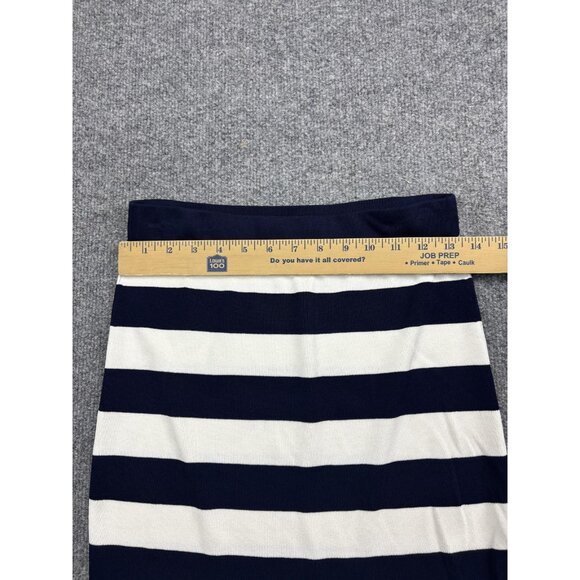 Theory Skirt Womens Small Navy White Striped Stretch Knit Bodycon Mini - Picture 3 of 6